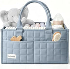Baby Diaper Caddy Organizer, Portable Nursery Storage Basket by Lullawee