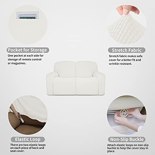 Easy-Going 100% Dual Waterproof Recliner Loveseat Cover, 6-Pieces Stretch - Image 5