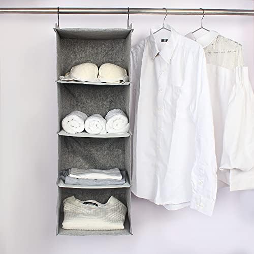 Hanging Closet Organizer 4-Shelf, Oxford Linen Wardrobe Storage - Image 7