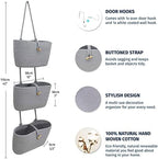 OrganiHaus Over the Door Organizer, Woven Rope Hanging Baskets - Image 2