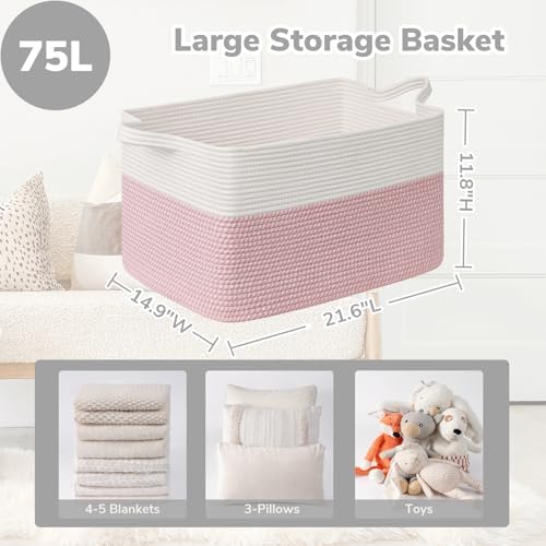 Goodpick Large Woven Rope Blanket Basket - Image 3