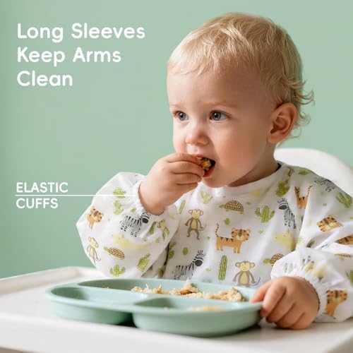 KIIS Disposable Baby Bibs, Waterproof Smock Bibs, Full Coverage - Image 3
