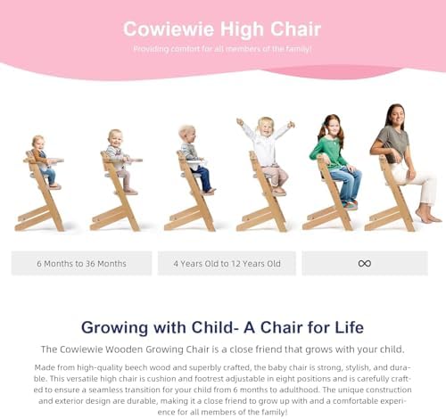 Cowiewie 3-in-1 Convertible Natural Wooden High Chair - Image 6