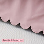 Shunjie.Home Scallop Edge Crib Skirt Pink, 100% Egyptian Cotton 400 Thread - Image 2