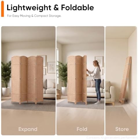 JOSTYLE Outdoor Privacy Screen 4-Panel Folding Room Divider Space Partition - Image 4