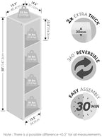 Furinno Cubic Extra Thick 4-Cube Closet Organizers and Storage, Sage Green - Image 2