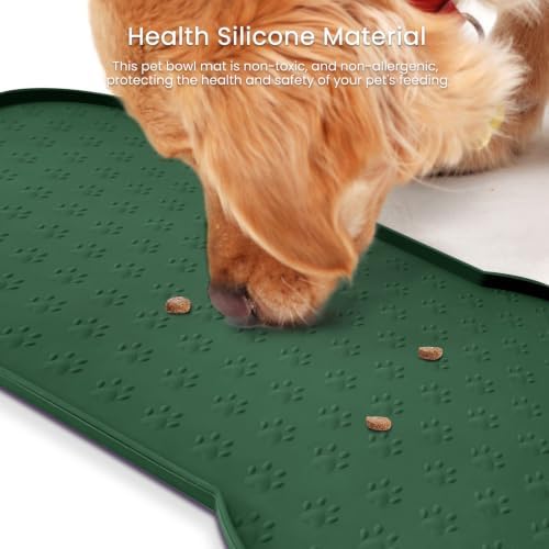 PWTAA Dog Food Mat Anti-Slip Silicone Dog Bowl Mat Thicker Pet Placemat - Image 5
