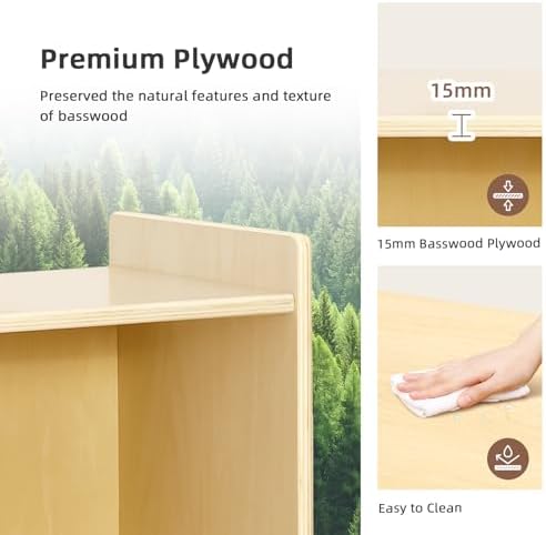 OOOK 9-Cube Storage Organizer, Wooden Storage Cabinet Display Shelf Large - Image 6