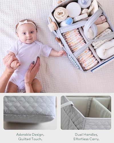Lily Miles Baby Diaper Caddy Organizer, Nursery Storage Tote - Image 3