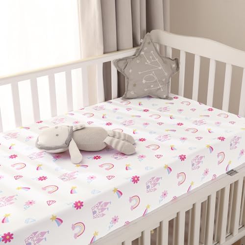 PHF 3 Pack Soft Castle Crib Sheets Fitted, Comfy Breathable Baby Sheets - Image 3
