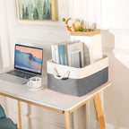 Storage Bins with Sturdy Cotton Handles, Fabric Storage Baskets - Image 5