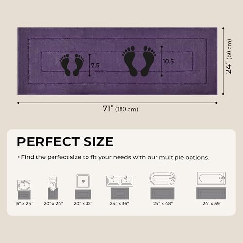 GRANNY SAYS Purple Bathroom Runner Rug 71" x 24", Soft Microfiber Bath Mat - Image 2