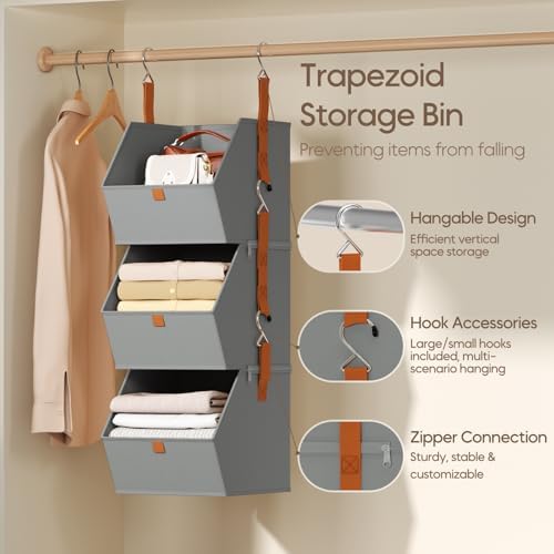 Homsorout Collapsible Hanging Closet Organizer - Image 3