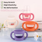 4 Pack Baby Bottle Handles, Silicone Sleeves - Image 4