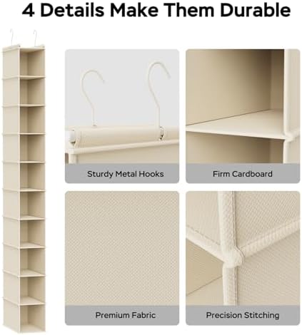 MAX Houser 10-Shelf Hanging Shoe Shelf Organizer, Hanging Shoe Storage - Image 4