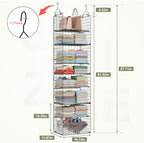 8 Tier Widened Hanging Closet Organizer and Storage Shelves, Metal & Foldable - Image 2