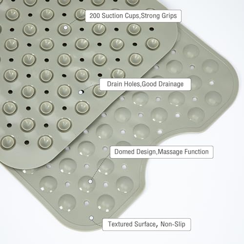 Extra Long Bathtub Mat Non Slip Bath Mat Camel 40"x16" Full Size - Image 4