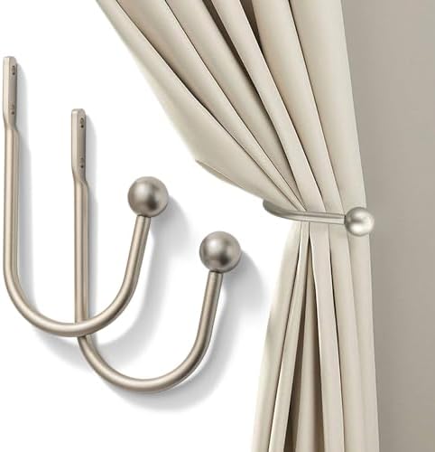 Curtain Holdback, Heavy Duty Metal Decorative Window Drapery Holder Curtain Hook by SIXZOONM