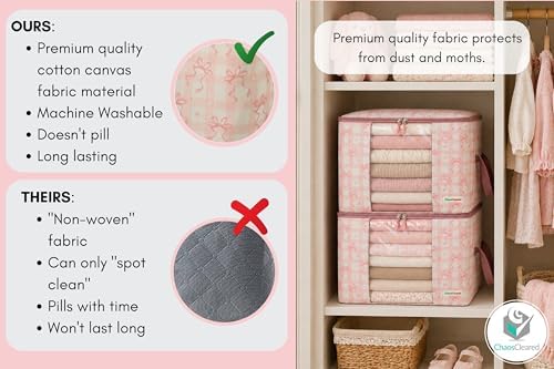 Chaos Cleared Kids Storage Bags – 100% Cotton Canvas Toy & Clothes Organizer - Image 4