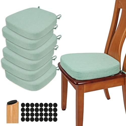 BUYUE Thickened 2.5" Dining Chair Cushions Set of 6, U-Shape High Density Foam by BUYUE