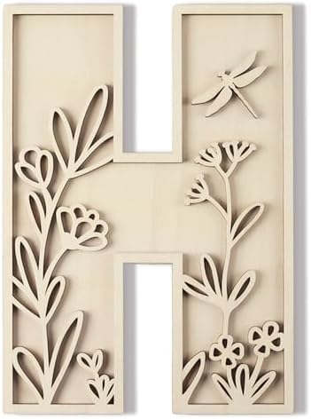 Layered 12 Inch Large Wooden Letters H by LonganCraft