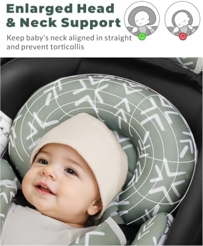 TinlyFinly Newborn Carseat Insert, Baby Head and Body Support, Reversible - Image 2