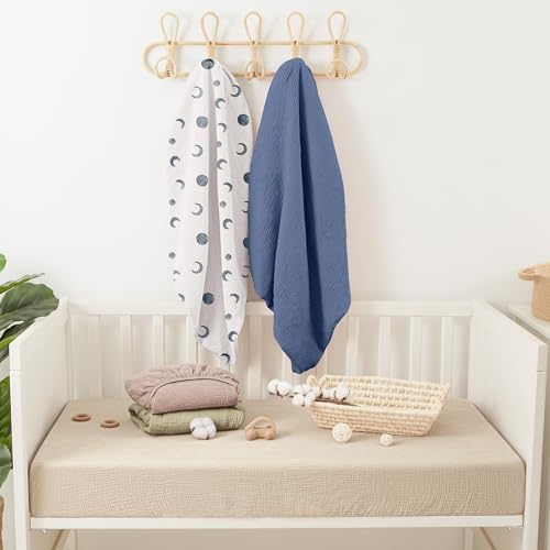 Bearmoss Muslin Crib Sheets 100% Cotton Baby Crib Sheets Soft&Breathable - Image 6