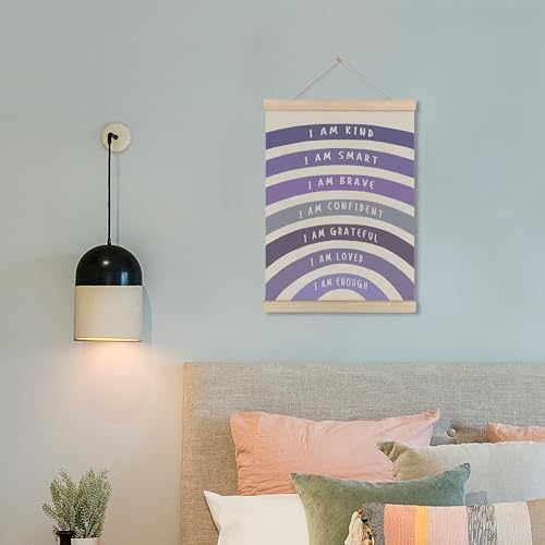 HRQKO Purple I Am Kind Smart Poster Hanger Frame, Boho Rainbow Classroom Wall - Image 6