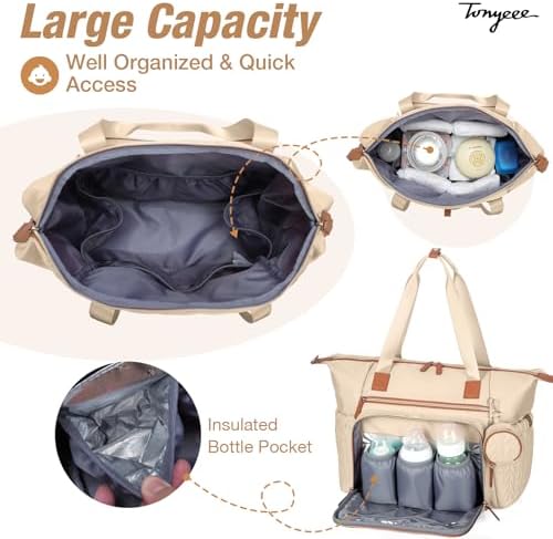 Diaper Bag Tote, Large Baby Hospital Bag - Image 4