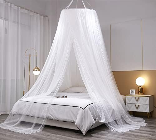 VETHIN Double Layer Princess Round Dome Canopy Bed Curtain - Image 2