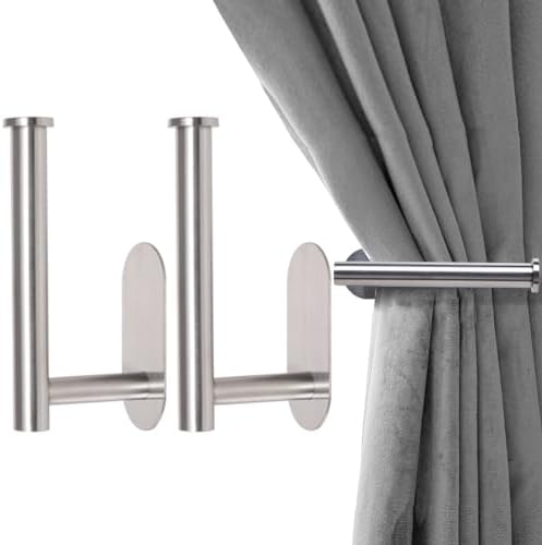 MaxMona Adhesive Curtain Holdbacks, No Drill Tie Backs, 2 Pack by ForaBetterLiving