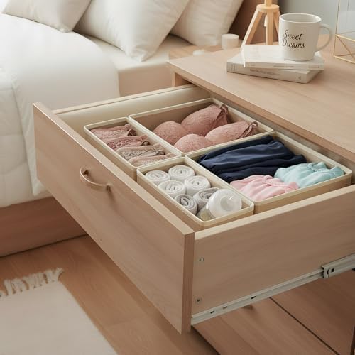 Drawer Organizer for Clothes & Underwear Light Grey - Image 2