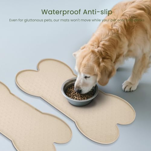 PWTAA Dog Food Mat Anti-Slip Silicone Dog Bowl Mat Thicker Pet Placemat - Image 3