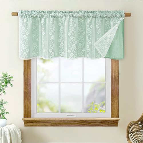 ASPMIZ Linen Valances for Windows Double Layer Valance Curtains for Kitchen by ASPMIZ