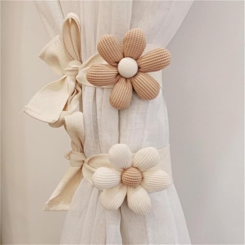 2 Pack Curtain Tiebacks Flower Curtain Ties - Image 2
