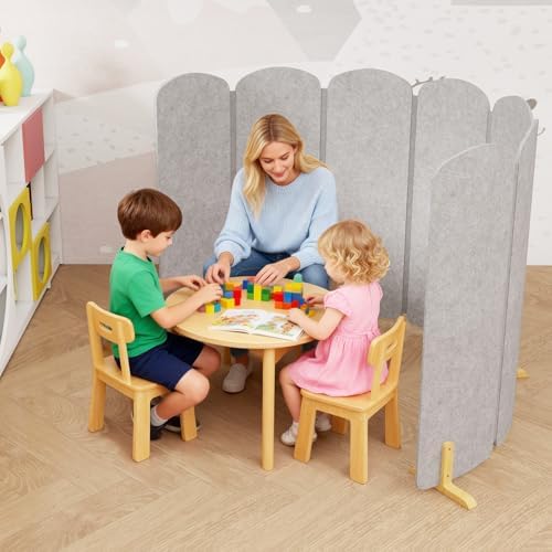 Natwind Foldable Kids Room Divider, Freestanding Classroom Partition by Natwind
