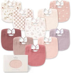 Konssy 8-Pack Muslin Baby Bibs, Adjustable Fit by Konssy