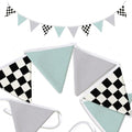 Race Car Room Decor Banner Black and White Checkered Garland Flags by Unknown