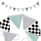 Race Car Room Decor Banner Black and White Checkered Garland Flags by Unknown
