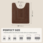 GRANNY SAYS Brown U Shaped Toilet Rug 20" x 24", Non-Slip Bath Mat - Image 2