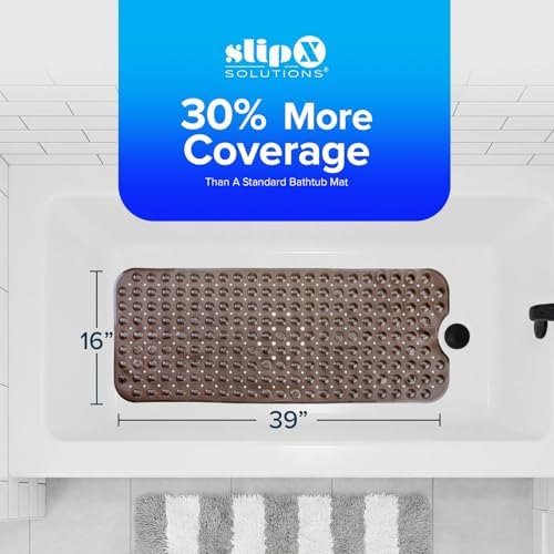 SlipX Solutions 39x16 Extra Long Non Slip Bath Mat, Tub & Shower - Image 5