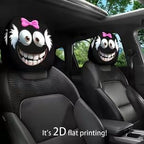 Funny Cartoon car headrest Cover, 2 Pieces Set of Cute Funny Eyes, Suitable - Image 7