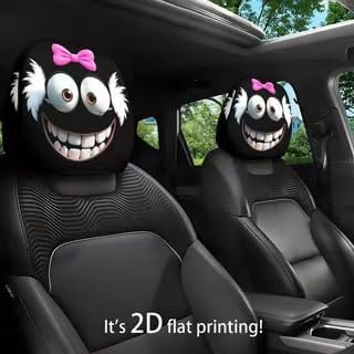 Funny Cartoon car headrest Cover, 2 Pieces Set of Cute Funny Eyes, Suitable - Image 7