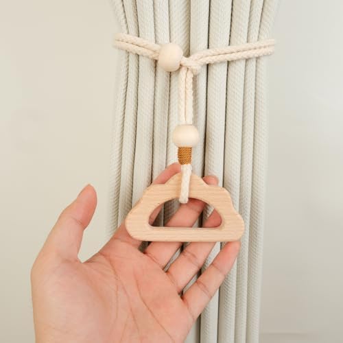 2 Pack Wooden Curtain Tiebacks - Image 4