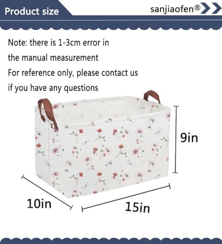 Sanjiaofeng Rectangular Kids Basket Flower Storage Bins, Girls Storage Basket - Image 2