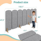 Natwind Foldable Kids Room Divider, Freestanding Classroom Partition - Image 4
