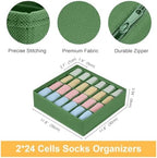 joyoldelf Sock Drawer Organizer Divider 4 Packs Underwear Organizer, 24 Cell - Image 2