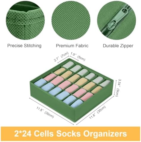 joyoldelf Sock Drawer Organizer Divider 4 Packs Underwear Organizer, 24 Cell - Image 2