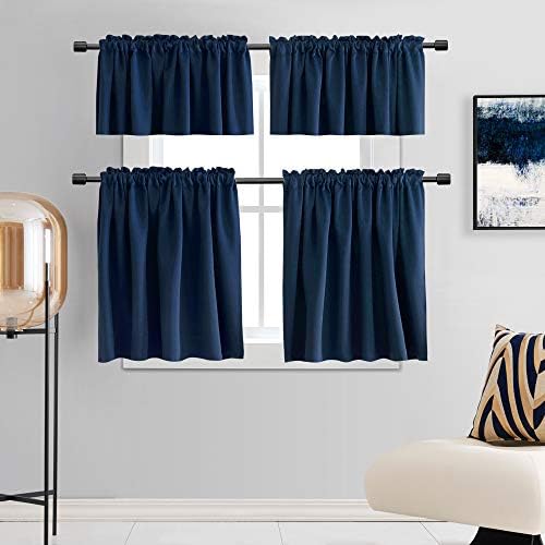DONREN 2 Panels Navy Blue Blackout Valances - Image 4