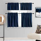 DONREN 2 Panels Navy Blue Blackout Valances - Image 4